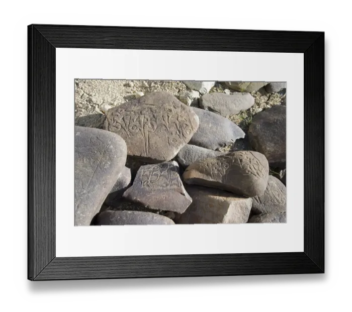 Framed Print : Buddhist mani stone in Ladakh, Jammu and Kashmir