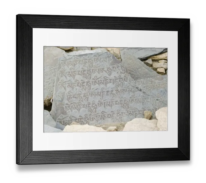 Framed Print : Buddhist mani stone in Ladakh, Jammu and Kashmir