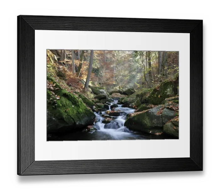 Framed Print : Ilse stream in the Ilsetal valley in autumn