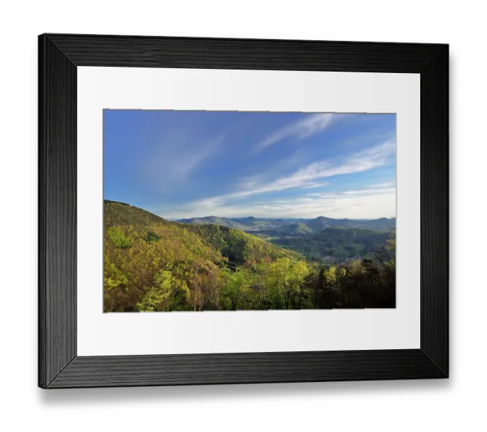 Framed Print : View from the Neuscharfeneck castle ruins on the Palatine Forest