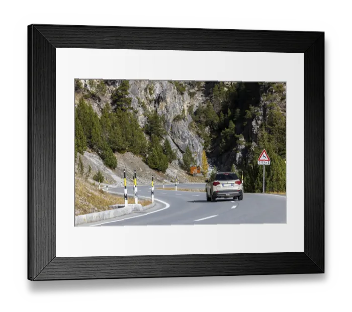 Framed Print : Access road to the Swiss National Park