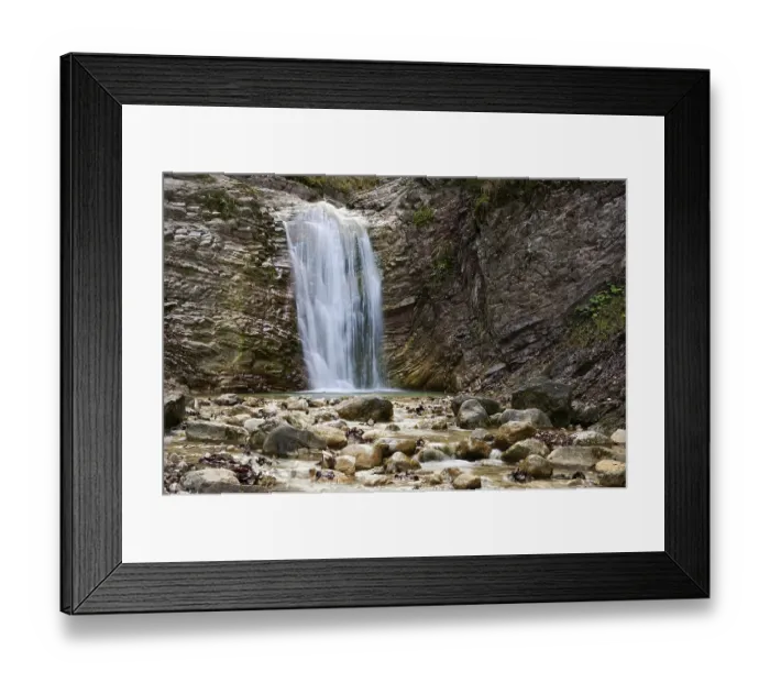 Framed Print : Waterfall in the Schleifmuehlenklamm gorge Framed Print : Waterfall in the Schleifmuehlenklamm gorge