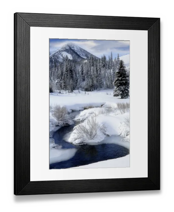 Framed Print : Big Cottonwood Creek winds through the snow covered Wasatch Mountains at the mouth of Cardiff Fork Framed Print : Big Cottonwood Creek winds through the snow covered Wasatch Mountains at the mouth of Cardiff Fork