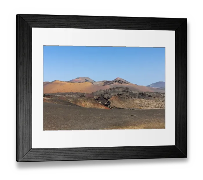 Framed Print : Lava rocks, mountains, National Park Montana del Fuego de Timanfaya