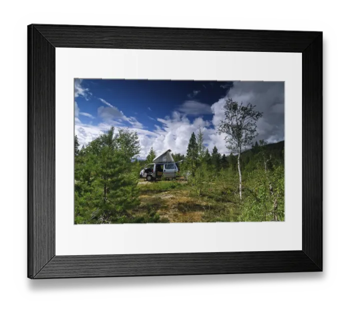 Framed Print : Recreational vehicle in typical landscape Framed Print : Recreational vehicle in typical landscape