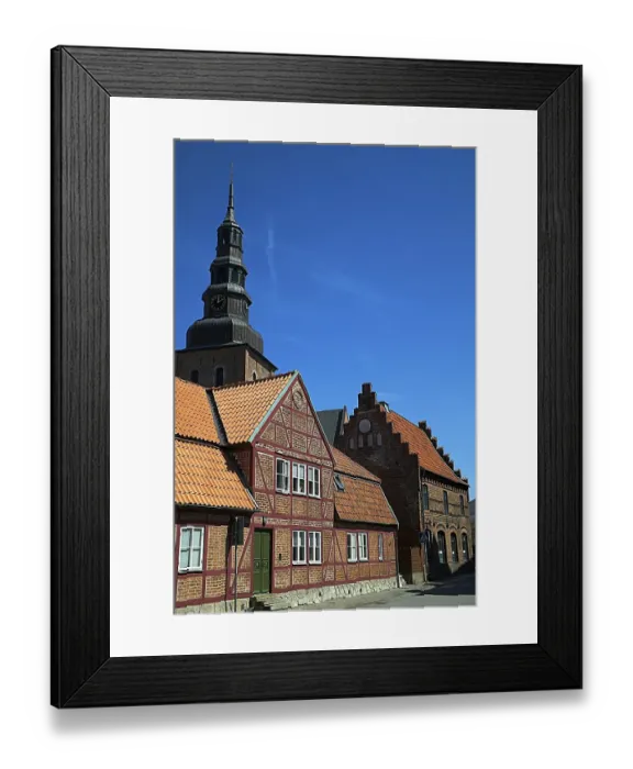 Framed Print : Market place, Ystad, Sweden, film location and setting for Henning Mankel's Wallander thrillers