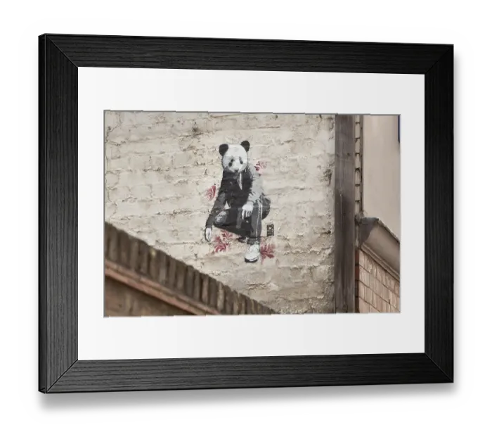 Framed Print : A Banksy graffiti in London, England Framed Print : A Banksy graffiti in London, England