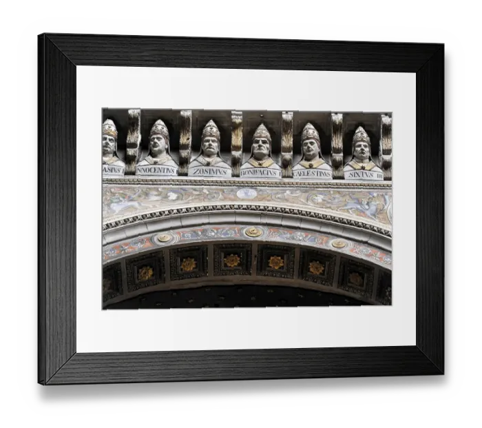 Framed Print : Detail, six busts of Popes from 172