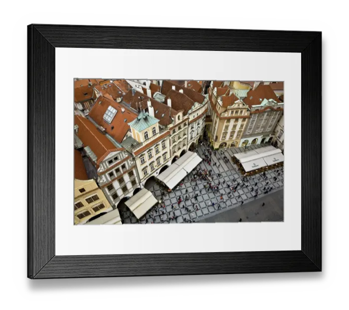 Framed Print : Houses in the old Town Square Prague Czechia