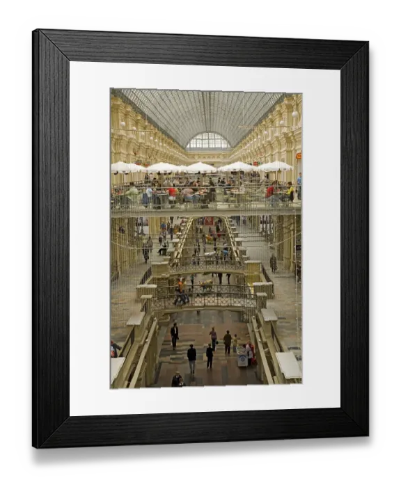 Framed Print : View inside of the biggest Shoppingcenter of Town The GUM in Neo Oldrussian Style