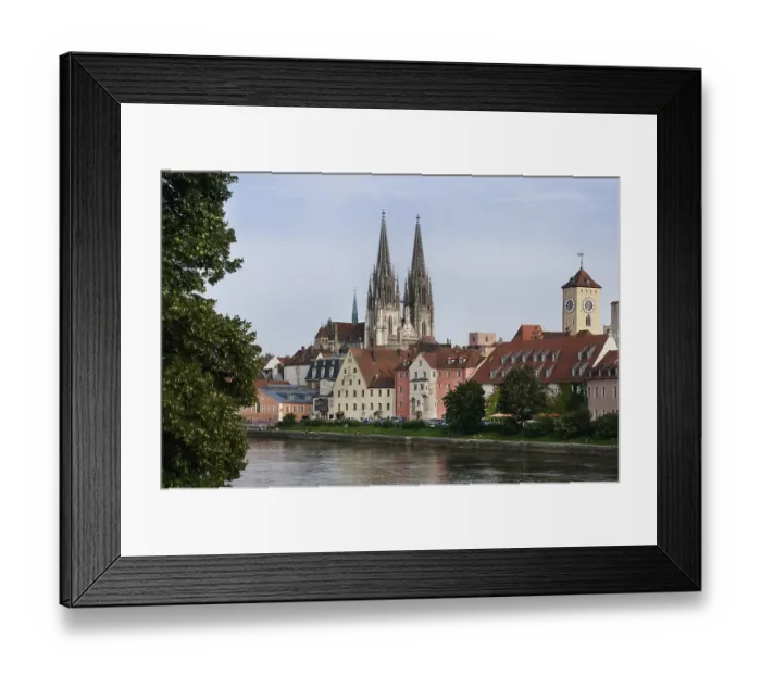Framed Print : Historic district, view across the Danube River Framed Print : Historic district, view across the Danube River