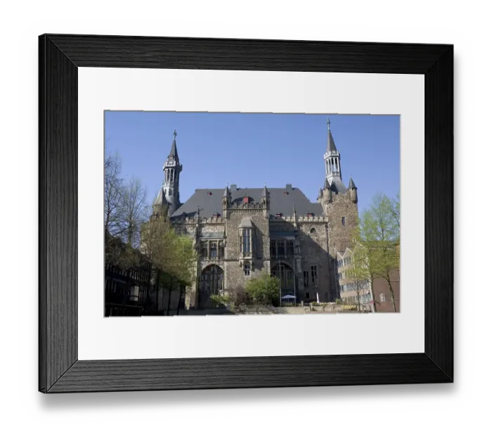 Framed Print : Historistic town hall Aachen, view from Katschhof