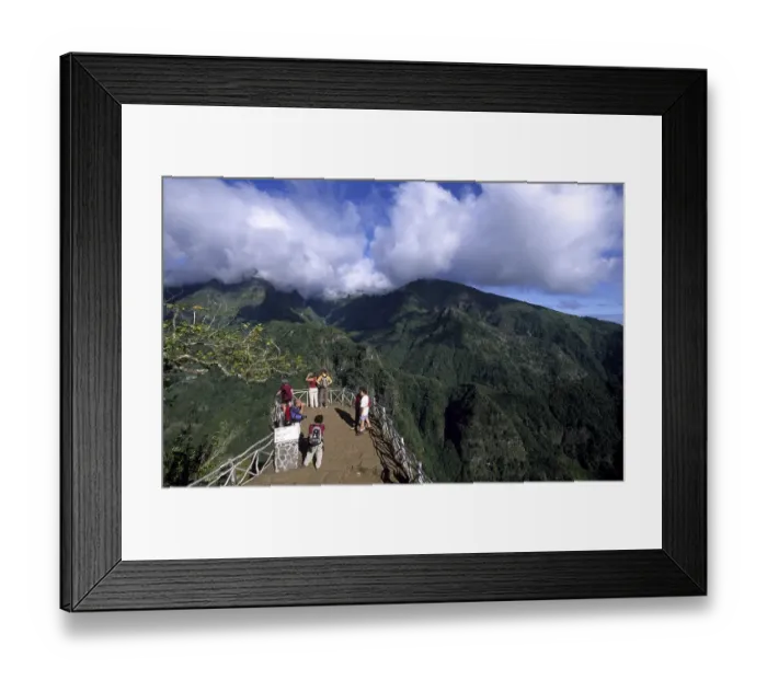 Framed Print : Hikers at the Ribeiro Frio viewpoint