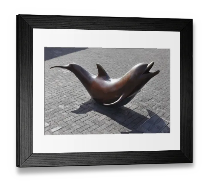 Framed Print : Bronze sculpture of dolphin Fungie 2000