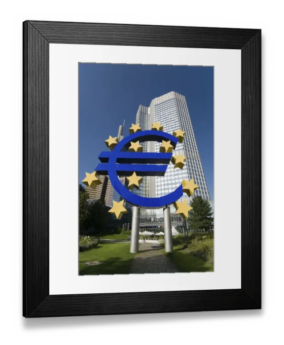 Framed Print : European Central Bank ECB with euro symbol