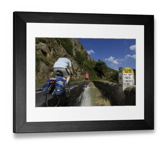 Framed Print : Cyclists near Saint Martial, Ardeche