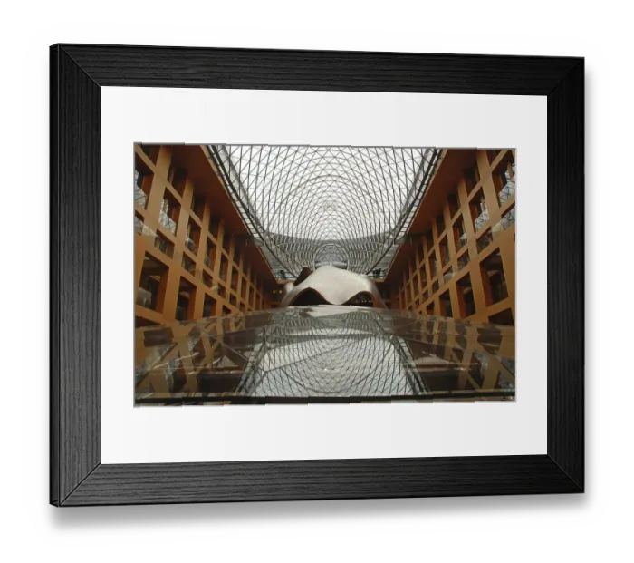 Framed Print : DZ bank, inner court with meeting room Framed Print : DZ bank, inner court with meeting room