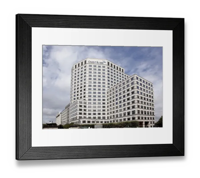Framed Print : The Swiss bank Credit Suisse in Canary Wharf