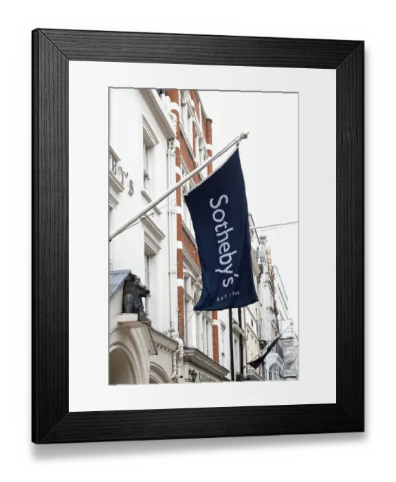 Framed Print : Sotheby's auction house in London