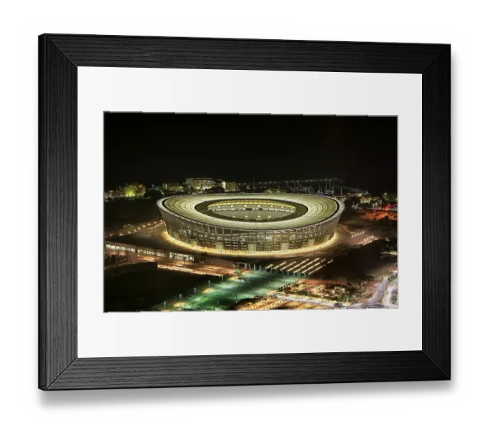 Framed Print : Illuminated Cape Town Stadium, soccer stadium in Cape Town