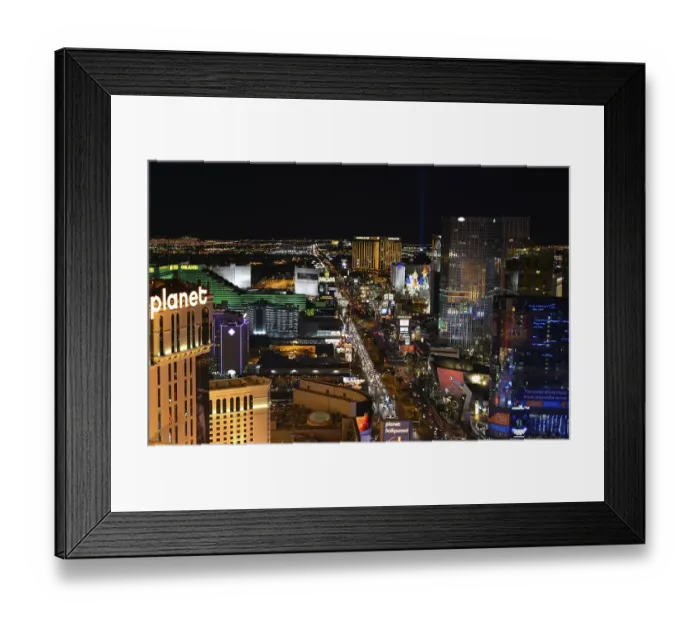 Framed Print : Night scene, The Strip, MGM Grand luxury hotel