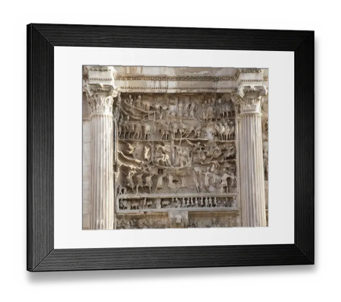 Framed Print : Detailed scene on the Titus arch in the forum Romanum