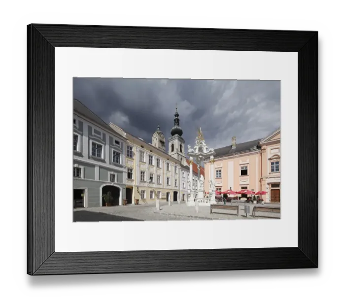 Framed Print : Rathausplatz square with Johannes Nepomuk monument