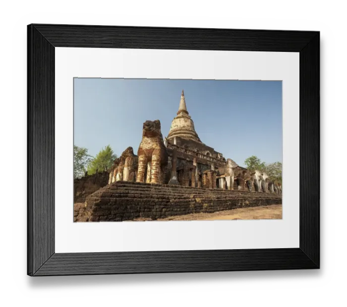 Framed Print : Laterite chedi with destroyed elephant statues Framed Print : Laterite chedi with destroyed elephant statues