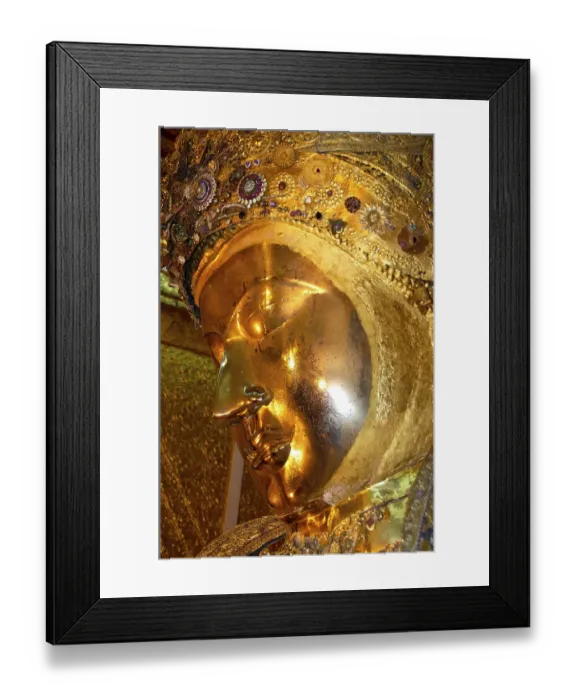 Framed Print : Portrait of the golden Mahamuni Buddha Mandalay Burma