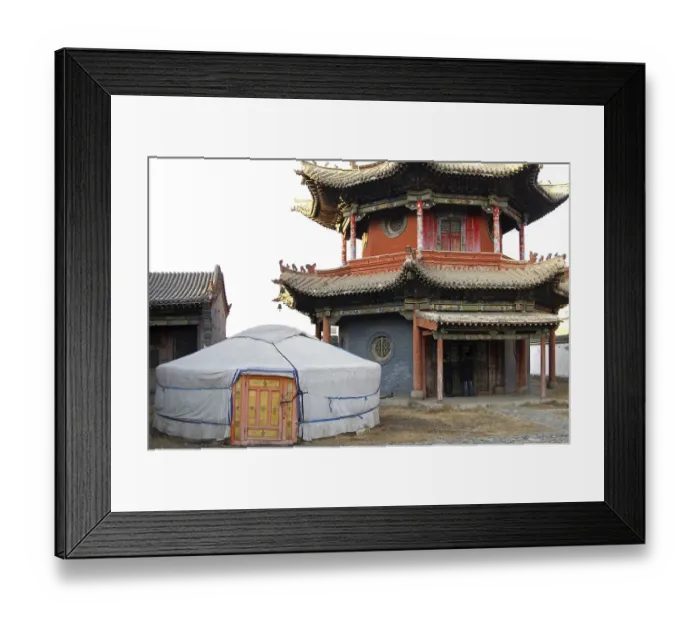 Framed Print : Yurt and temple, Temple museum of the Choijin Lama Ulaan-Baatar Mongolia