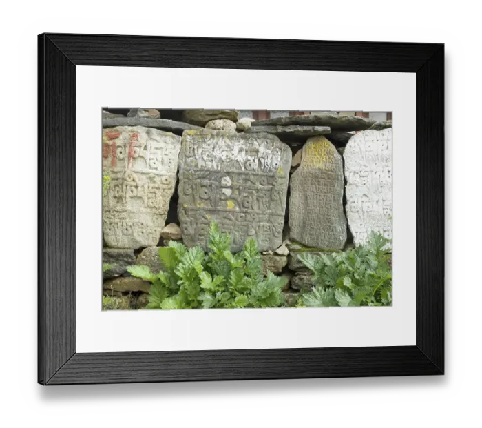 Framed Print : Mani wall, Mani stone, Dudh Kosi valley