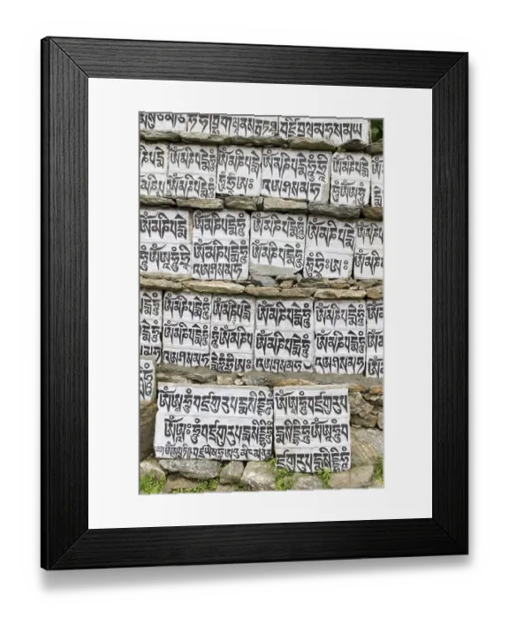Framed Print : Mani wall, Mani stone, Dudh Kosi valley
