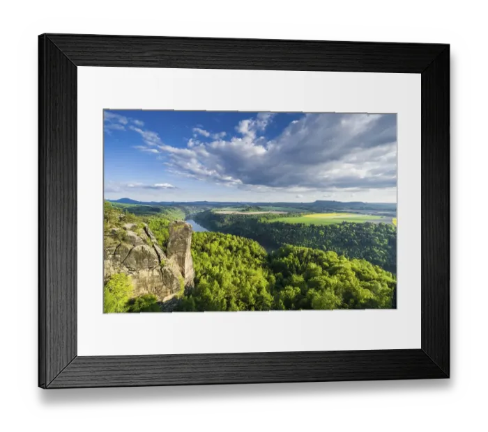 Framed Print : Landscape with rock formations
