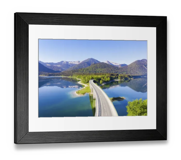 Framed Print : Faller-Klamm-Bridge, Sylvenstein Lake