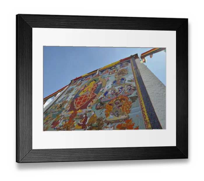 Framed Print : Tibetan Buddhism, religious fabric image