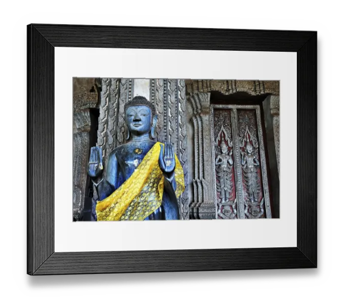 Framed Print : Standing Buddha statue in front of the Lao National Museum in Vientiane