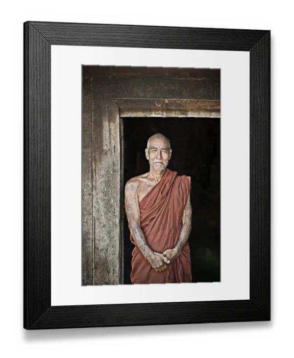 Framed Print : Buddhist monk at a monastery in Burma