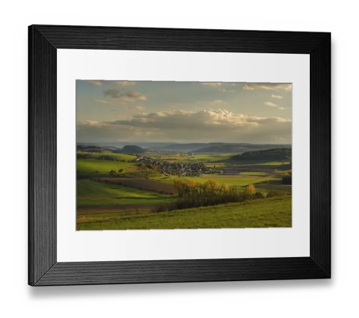 Framed Print : The village of Duchtlingen in the evening light - Baden Wuerttemberg