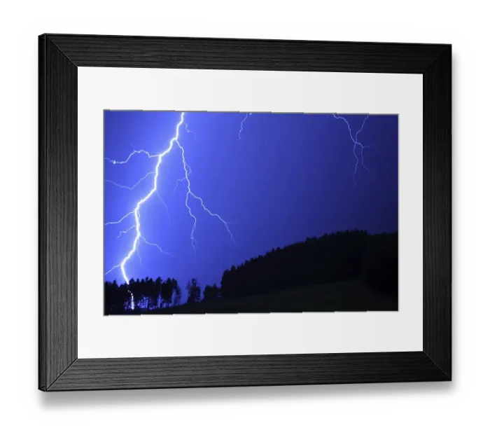 Framed Print : Thunderstorm, lightning striking a forest Framed Print : Thunderstorm, lightning striking a forest