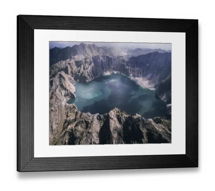 Framed Print : Mount Pinatubo, crater lake, lahar fields