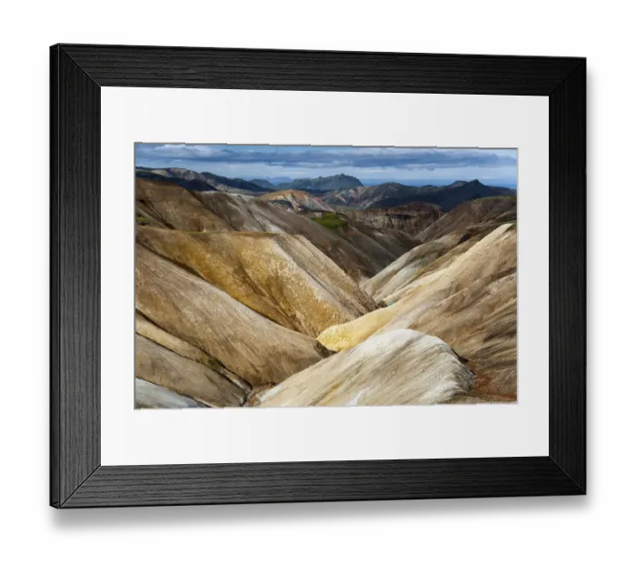 Framed Print : Blahnukur volcano and Brennisteinsalda volcano