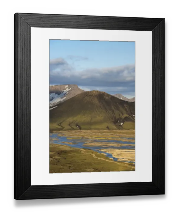 Framed Print : Snow-capped rhyolite mountains Framed Print : Snow-capped rhyolite mountains