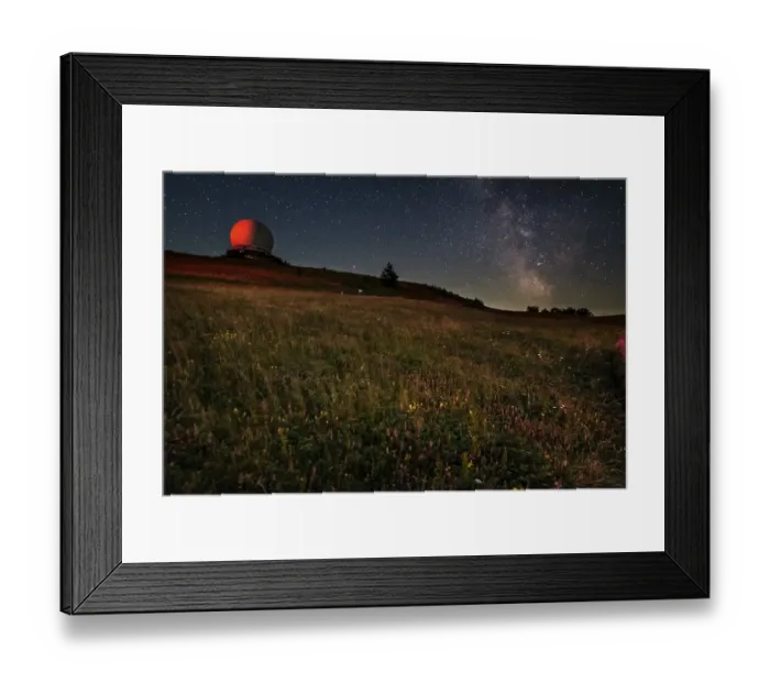 Framed Print : Wasserkuppe with radome at night