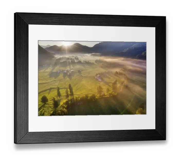 Framed Print : Sunrise with ground fog, Jachenau Framed Print : Sunrise with ground fog, Jachenau