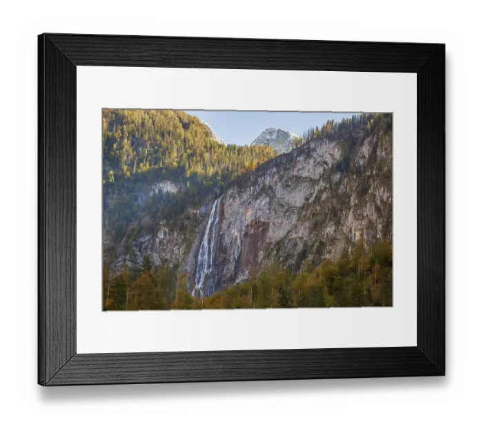 Framed Print : Roethbach Falls waterfall at Obersee in autumn