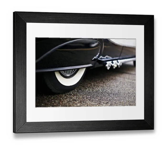 Framed Print : Tyre, fenders, vintage car, USA, North America Framed Print : Tyre, fenders, vintage car, USA, North America