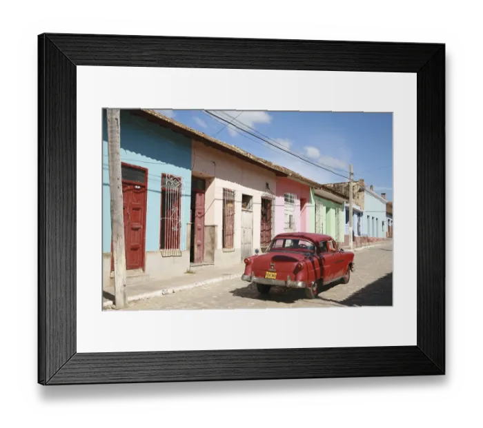 Framed Print : Vintage car on a street in Trinidad Framed Print : Vintage car on a street in Trinidad