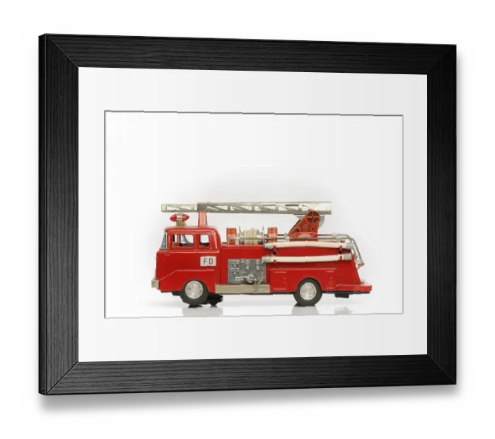 Framed Print : Tin toy fire engine from the 60s