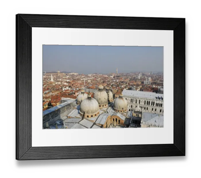 Framed Print : View of St Mark's Basilica as seen from St Mark's Campanile