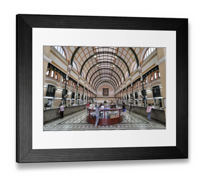 Framed Print : Hall in the main post office, Ho Chi Minh City Framed Print : Hall in the main post office, Ho Chi Minh City